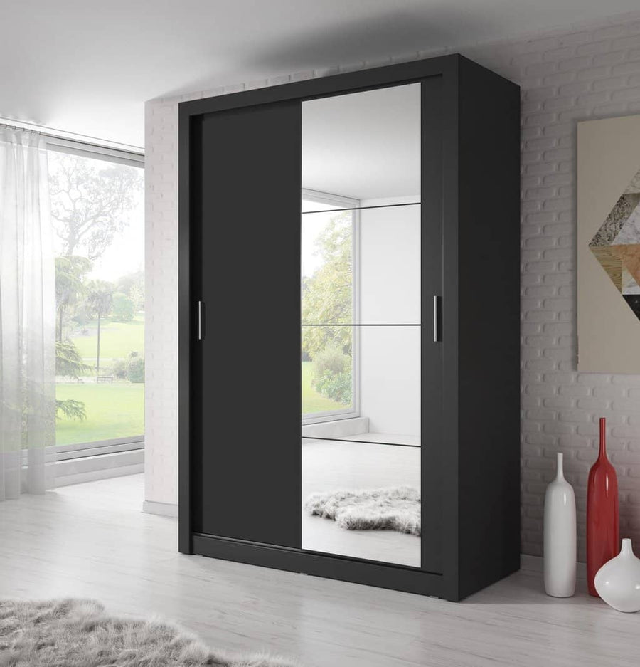 Arti AR-04 Sliding Door Wardrobe 150cm Black Matt