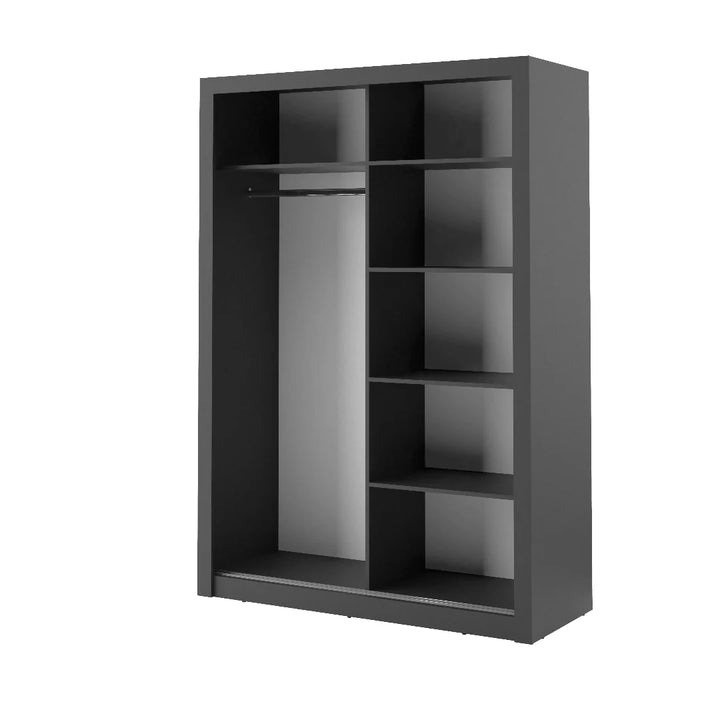 Isabella Sliding Door Wardrobe 150cm Black Matt