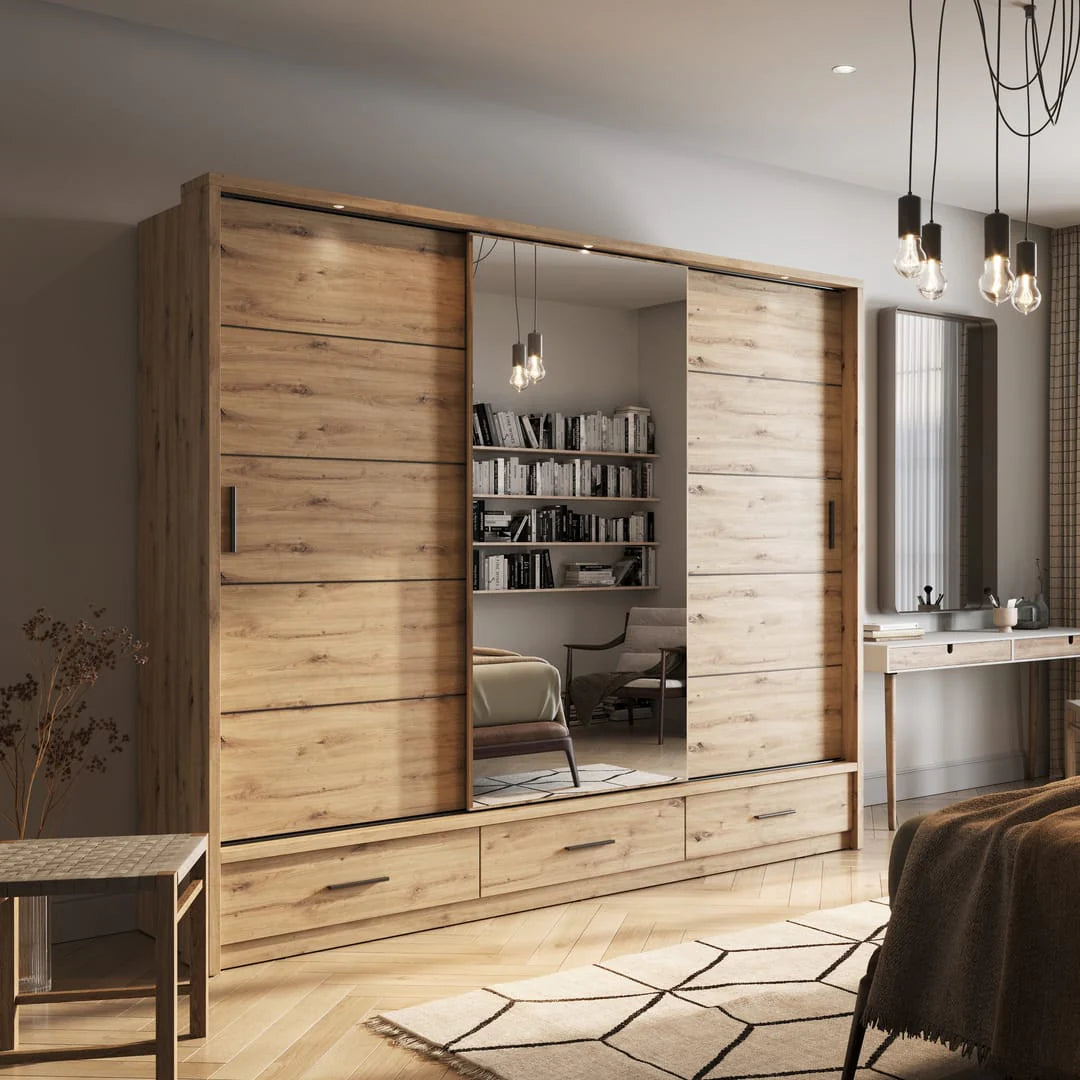 Arti AR-01 Sliding Door Wardrobe 250cm With LED Lights