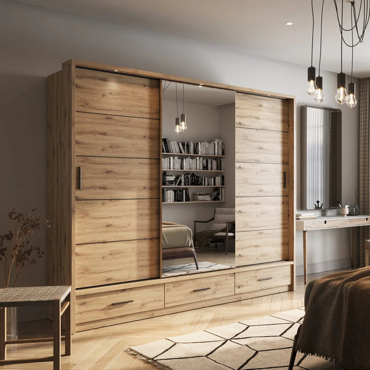 Arti AR-01 Sliding Door Wardrobe 250cm With LED Lights