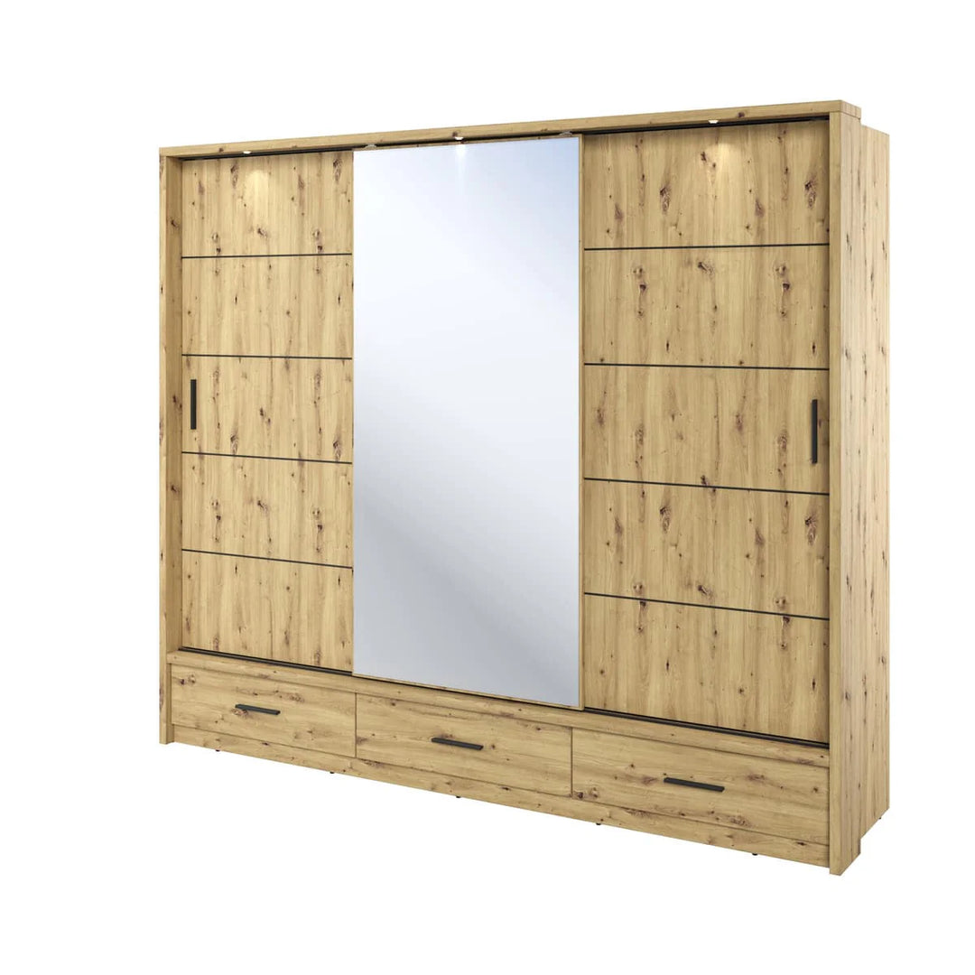 Arti AR-01 Sliding Door Wardrobe 250cm With LED Lights