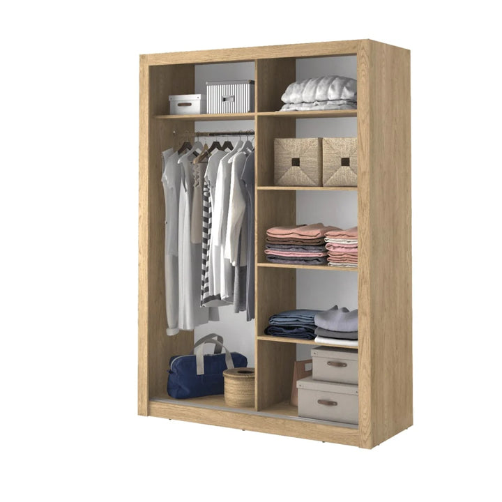 Isabella Sliding Door Wardrobe 150cm Oak Shetland