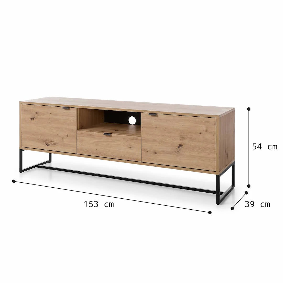 Amber Collection TV Stand 153cm in Oak