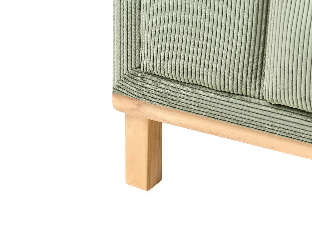 Corner Sofa 5 Seater Corduroy Green Left Hand Josanna