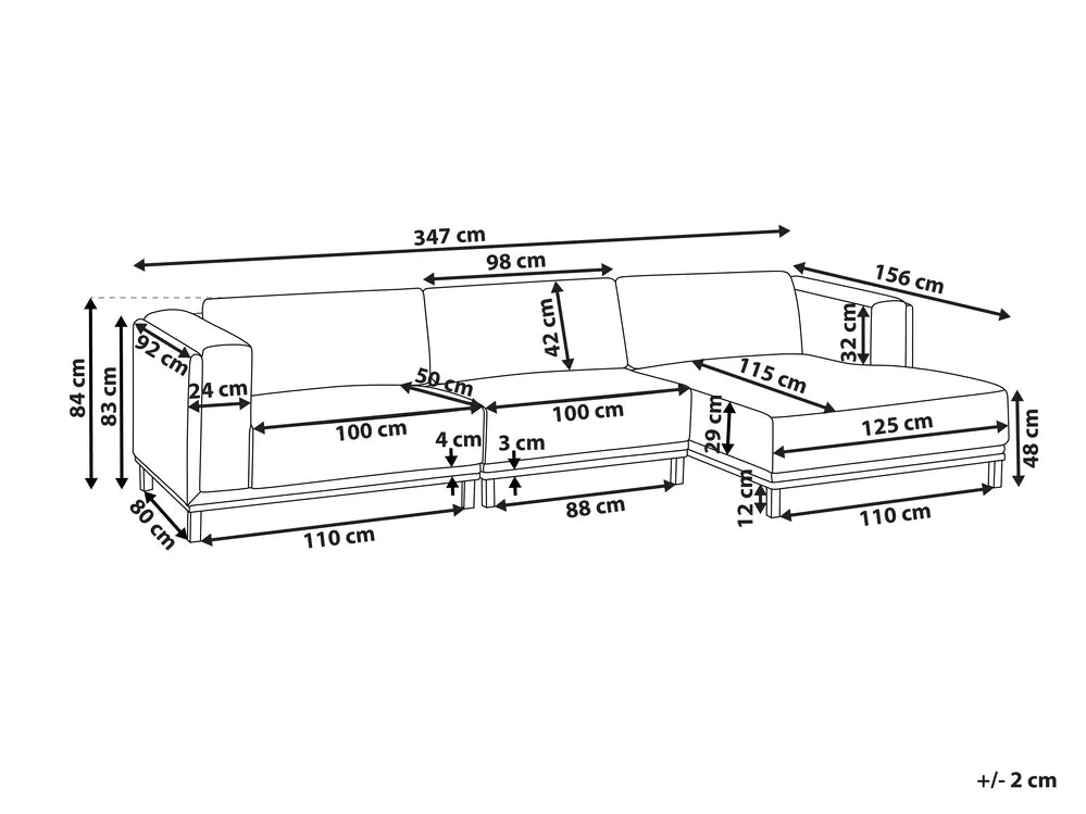 Corner Sofa 5 Seater Corduroy Green Left Hand Josanna