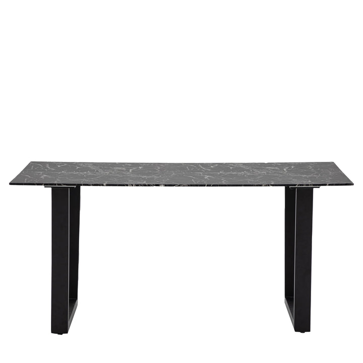 Lenuxen Marble Top Dining Table Black Effect