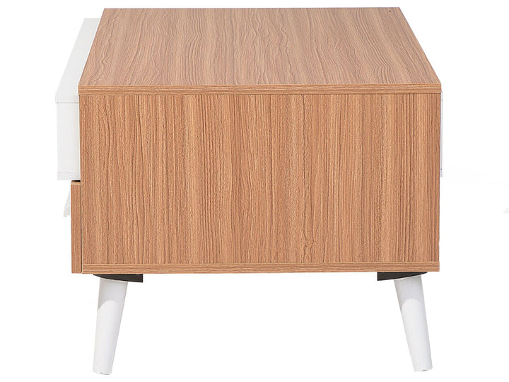 Coffee Table Light Brown/ White with Storage Apresio