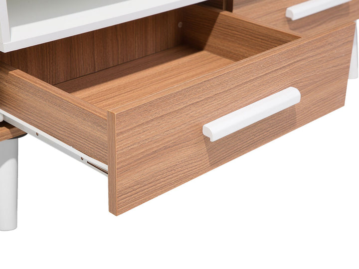 Coffee Table Light Brown/ White with Storage Apresio