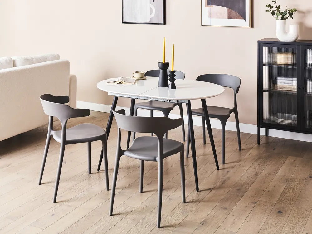 Extending Dining Table White 120/160 cm 80 cm Bronxton