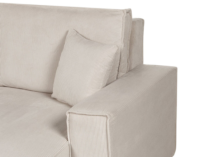 Abacka Sofa Bed Beige Corduroy Right Hand