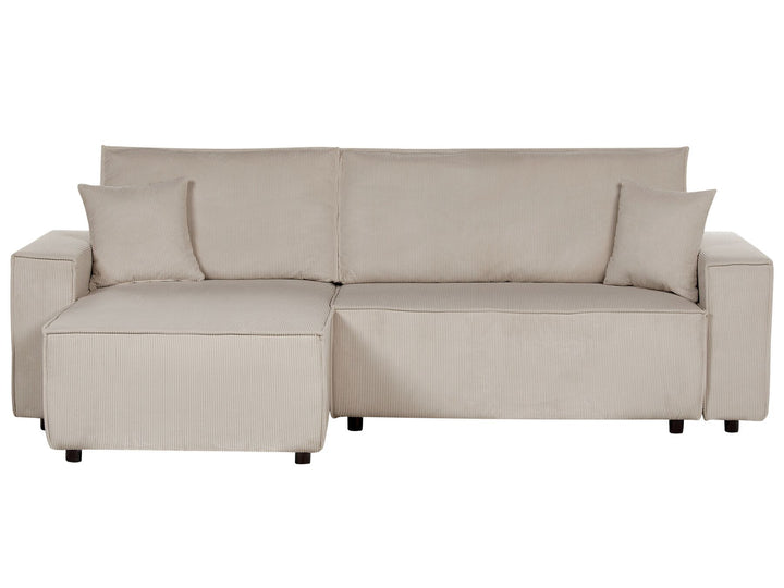 Abacka Sofa Bed Beige Corduroy Right Hand