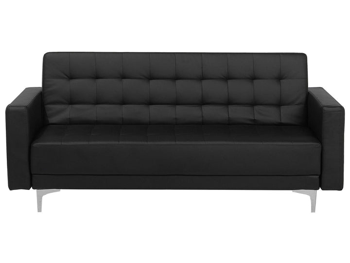 Aberdeen 3 Seater Sofa Black Faux Leather