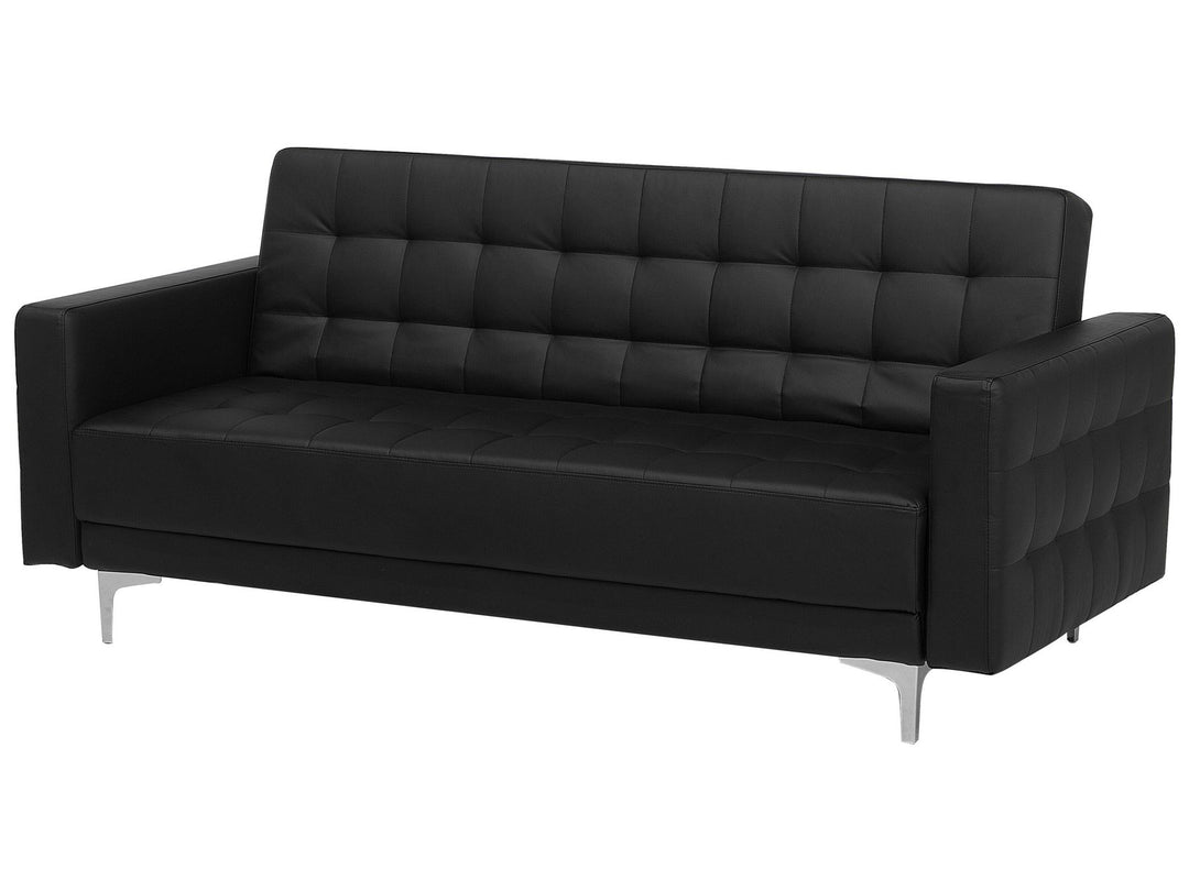 Aberdeen 3 Seater Sofa Black Faux Leather