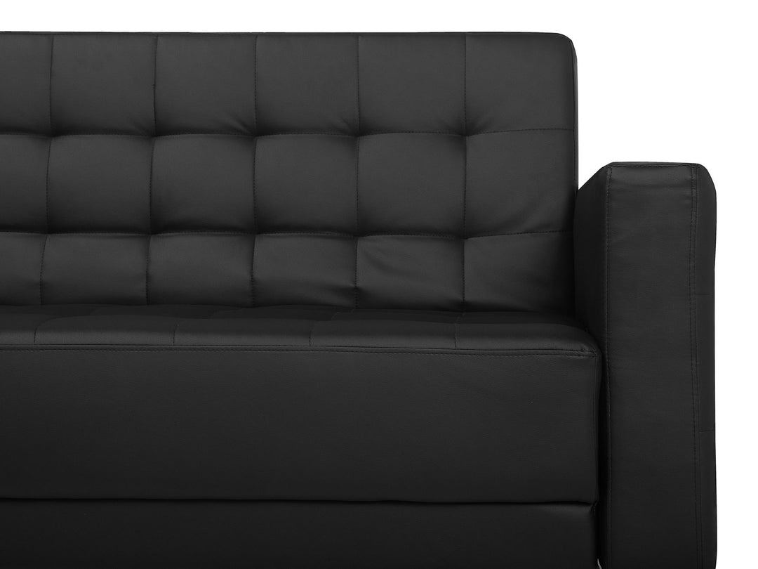 Aberdeen 3 Seater Sofa Black Faux Leather