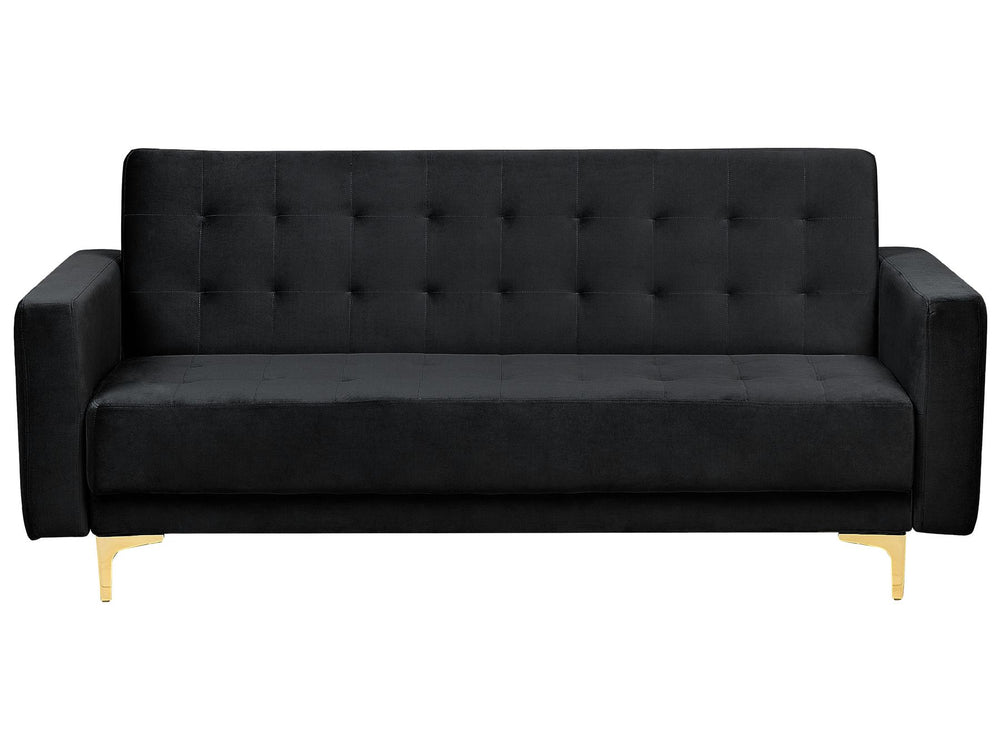 Aberdeen 3 Seater Sofa Black Velvet