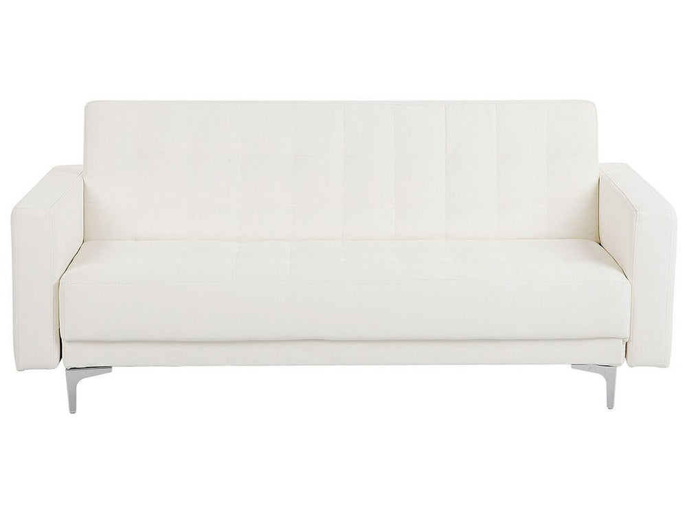 Aberdeen 3 Seater Sofa White Faux Leather