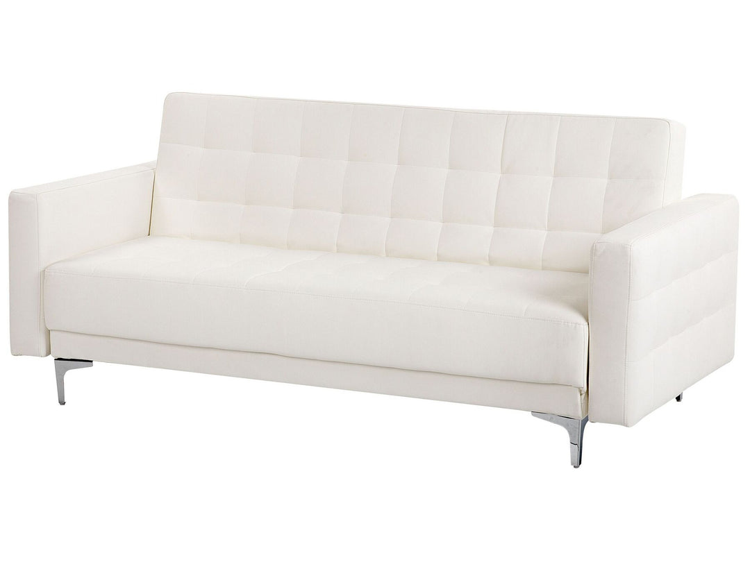 Aberdeen 3 Seater Sofa White Faux Leather