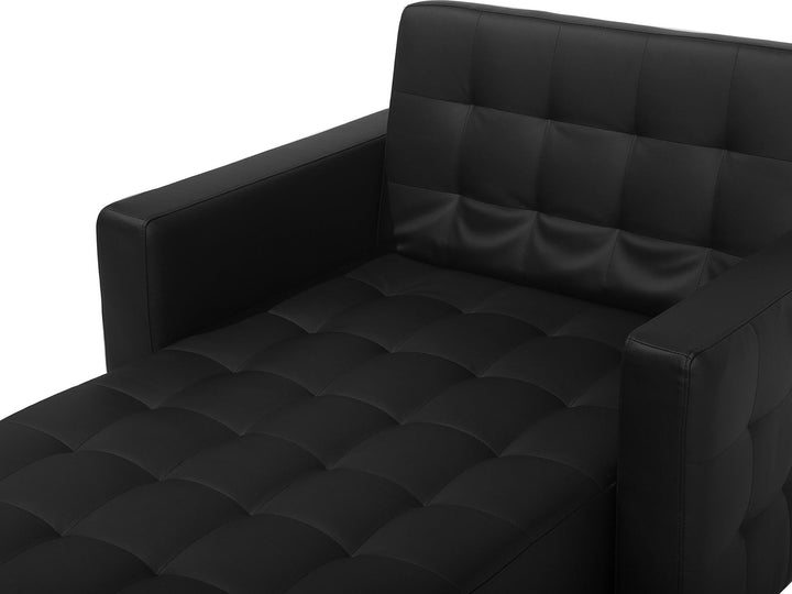 Aberdeen Faux Leather Chaise Lounge Black