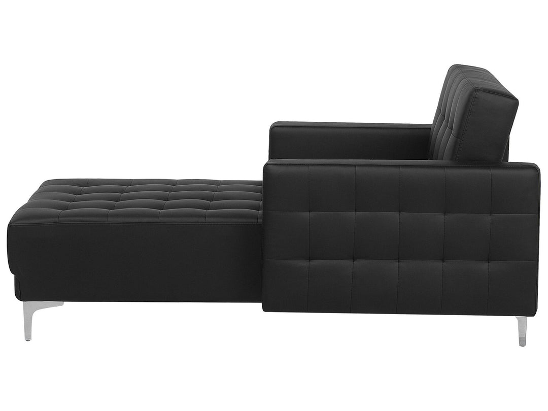 Aberdeen Faux Leather Chaise Lounge Black