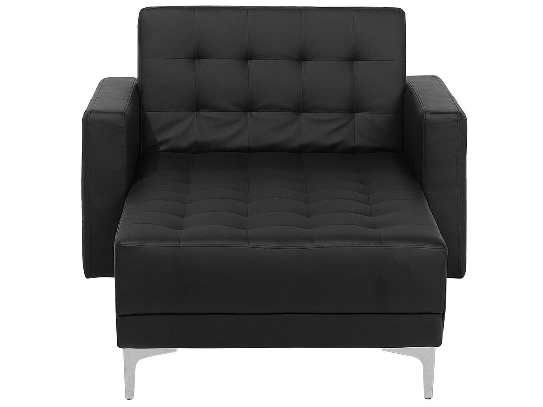 Aberdeen Faux Leather Chaise Lounge Black