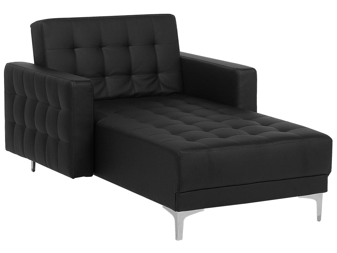 Aberdeen Faux Leather Chaise Lounge Black