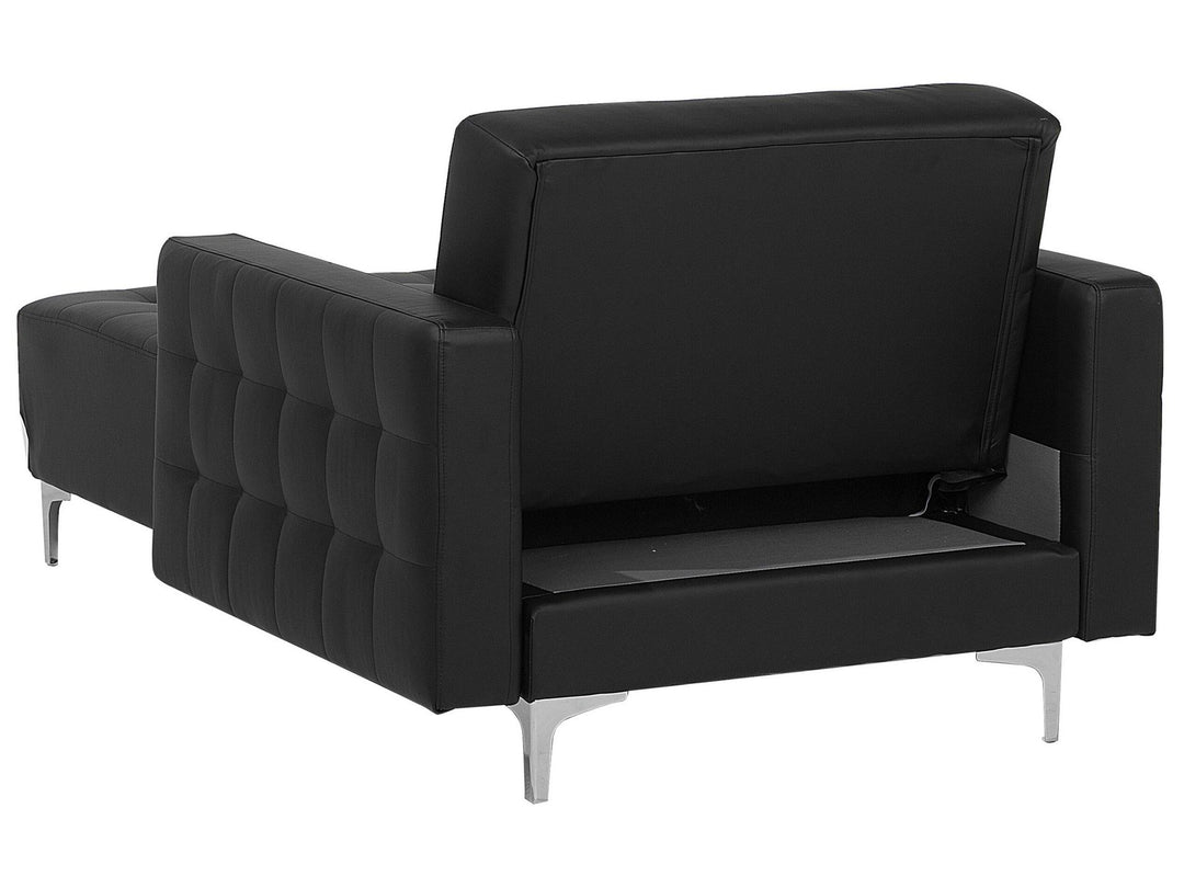 Aberdeen Faux Leather Chaise Lounge Black