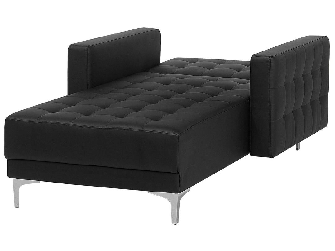 Aberdeen Faux Leather Chaise Lounge Black