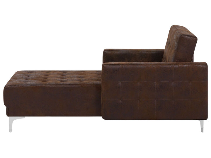 Aberdeen Faux Leather Chaise Lounge Brown