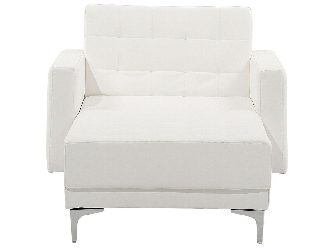 Aberdeen Faux Leather Chaise Lounge White