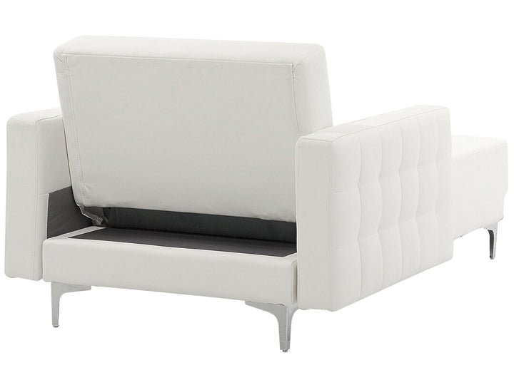 Aberdeen Faux Leather Chaise Lounge White