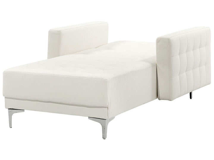 Aberdeen Faux Leather Chaise Lounge White