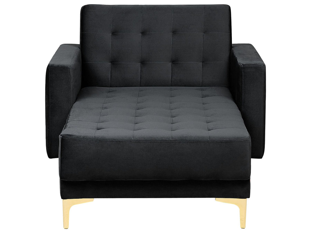 Aberdeen Velvet Chaise Lounge Black