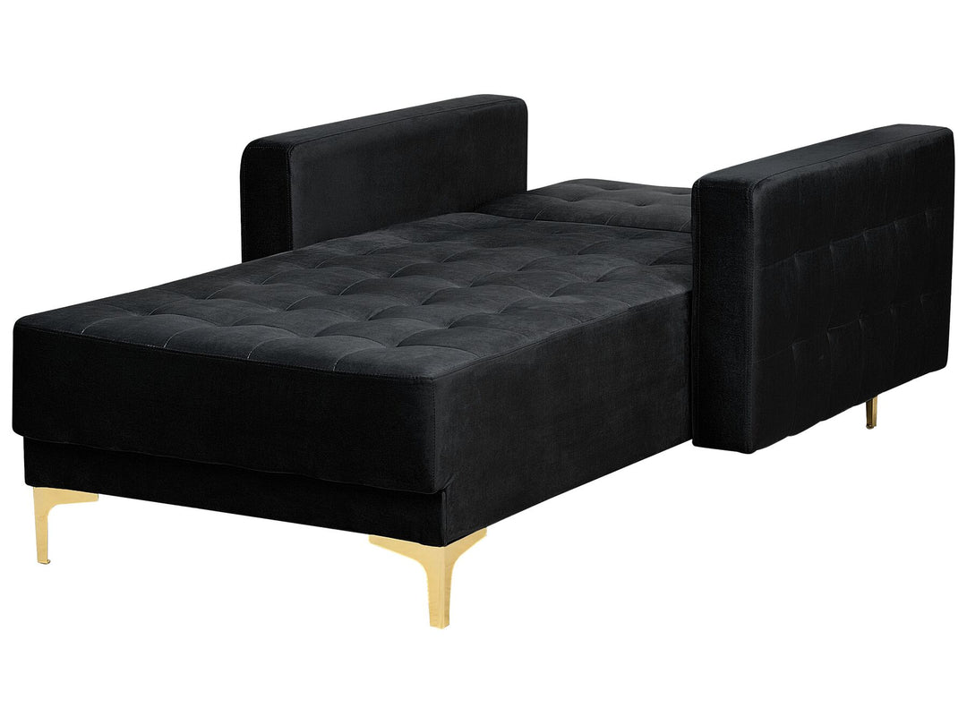 Aberdeen Velvet Chaise Lounge Black