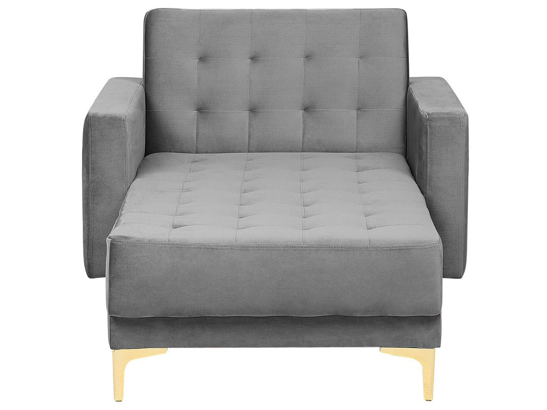 Aberdeen Velvet Chaise Lounge Grey