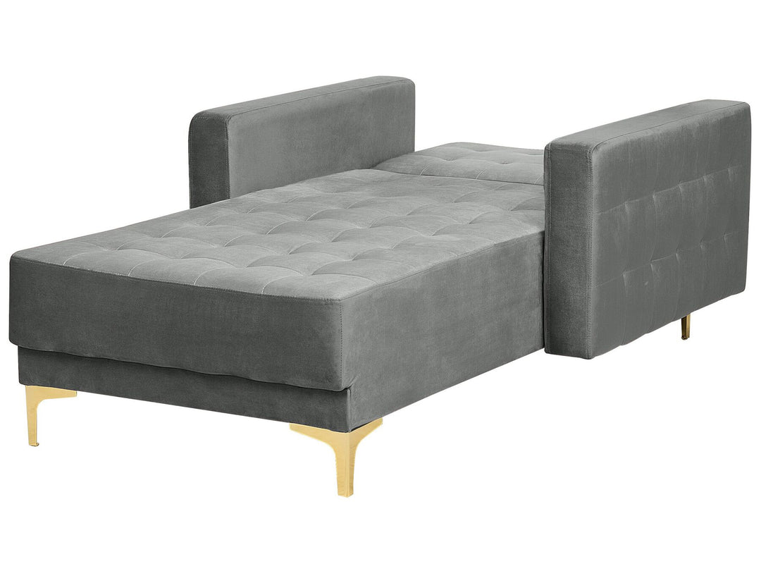 Aberdeen Velvet Chaise Lounge Grey