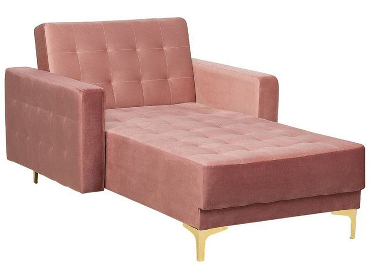 Aberdeen Velvet Chaise Lounge Pink