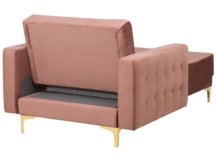 Aberdeen Velvet Chaise Lounge Pink