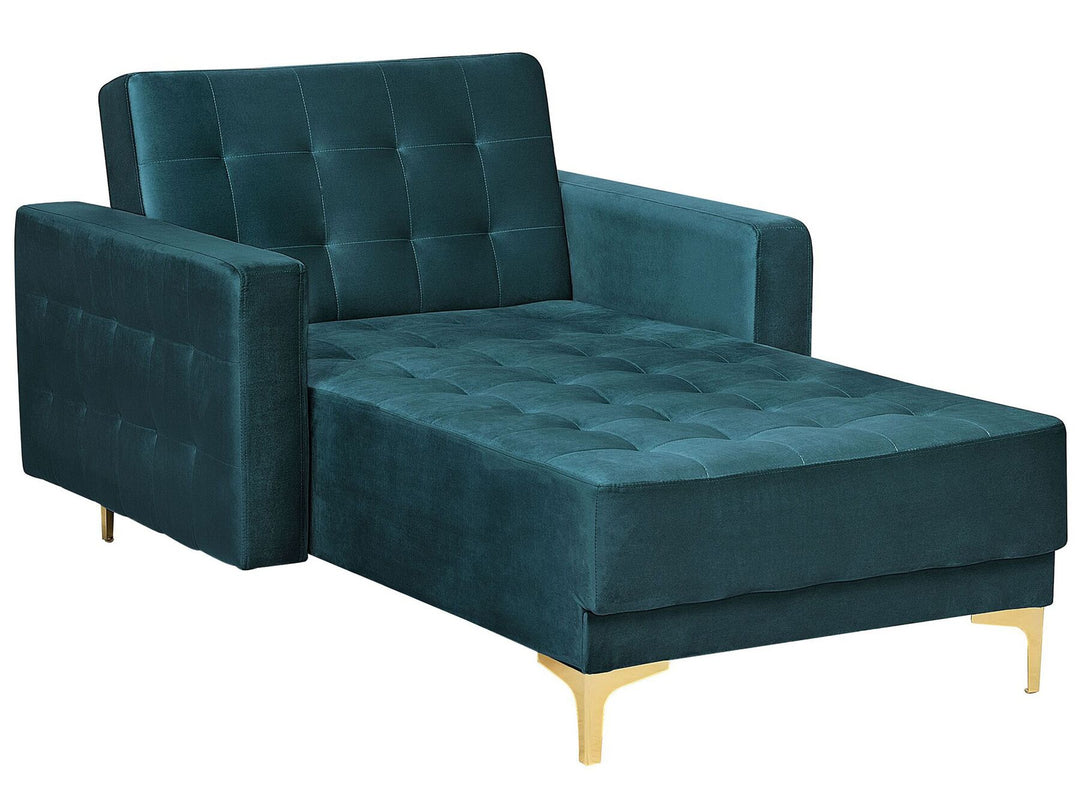 Aberdeen Velvet Chaise Lounge Teal