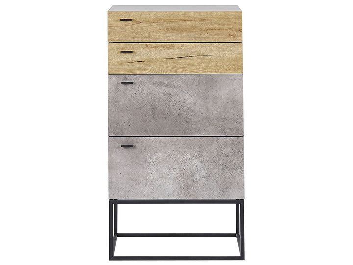 Cascio II 4 Drawer Chest Concrete Effect with Light Wood