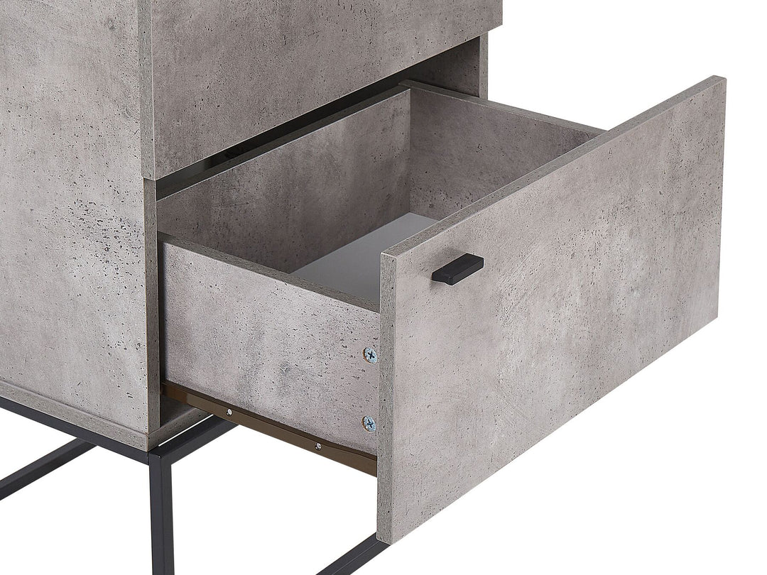 Cascio II 4 Drawer Chest Concrete Effect with Light Wood