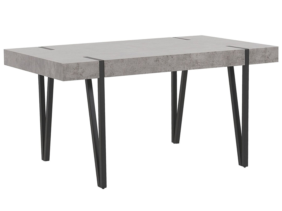 Adena Dining Table 150 x 90 cm Concrete Effect with Black