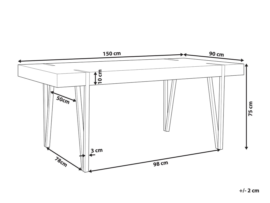 Iriemi Dining Table 150 x 90 cm Concrete Effect with Black