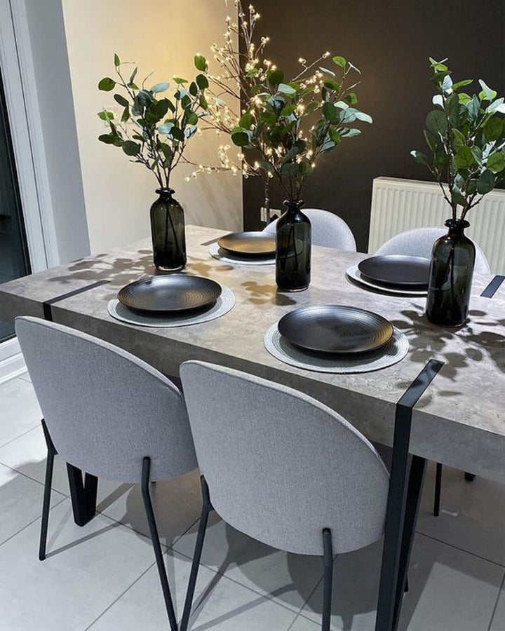 Iriemi Dining Table 150 x 90 cm Concrete Effect with Black