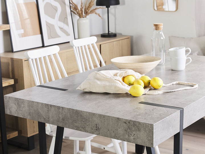 Iriemi Dining Table 150 x 90 cm Concrete Effect with Black