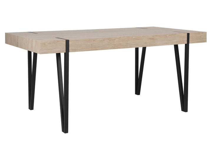 Adena Dining Table 150 x 90 cm Light Wood with Black