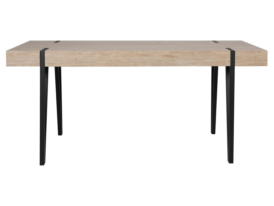 Iriemi Dining Table 150 x 90 cm Light Wood with Black