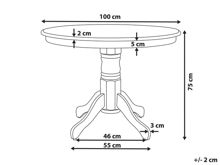 Fung Round Dining Table ⌀ 100 cm Black