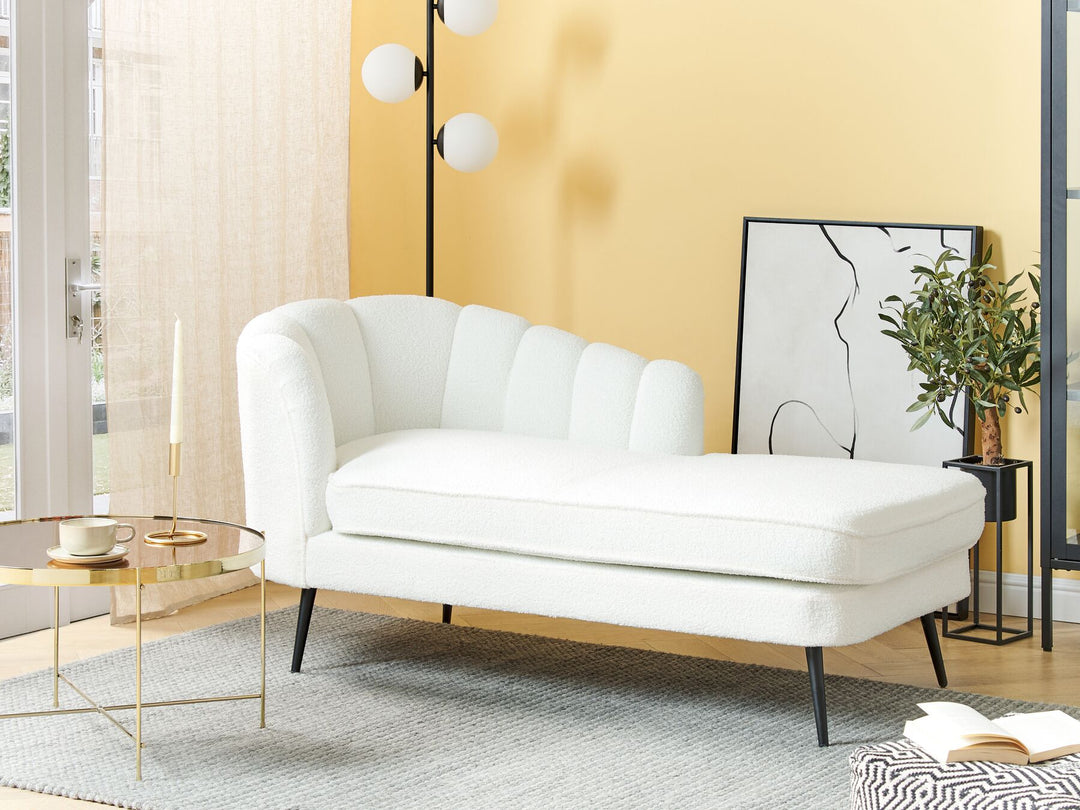 Allier Left Hand Boucle Chaise Lounge Off-White