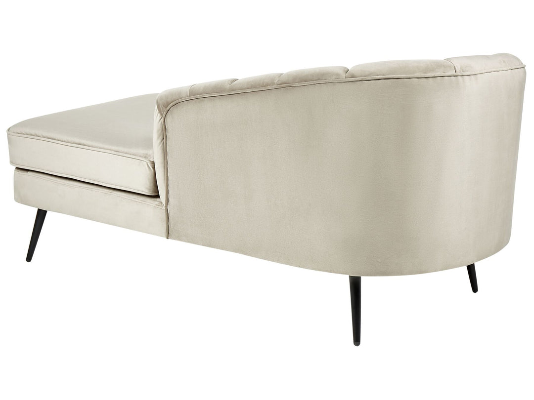 Allier Left Hand Velvet Chaise Lounge Beige