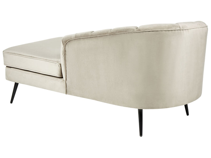 Allier Left Hand Velvet Chaise Lounge Beige